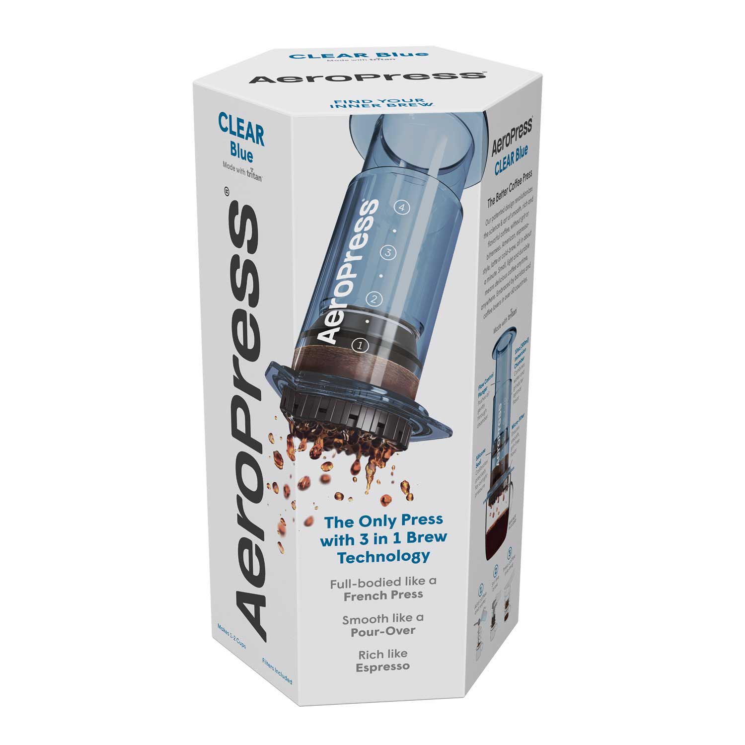 AeroPress Clear Coffee Maker - Blue